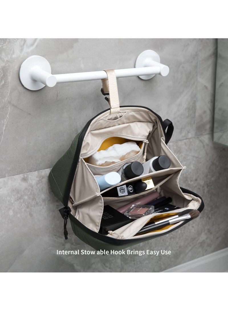 Wash Pouch Hanging Toiletry Bag for Men, Waterproof Dopp Kit Travel Makeup Bag Organizer for Toiletries & Cosmetics, Travel Hanging Toiletry Bag, Shaving Bag Waterproof Large Makeup Bag, Black - Image 4