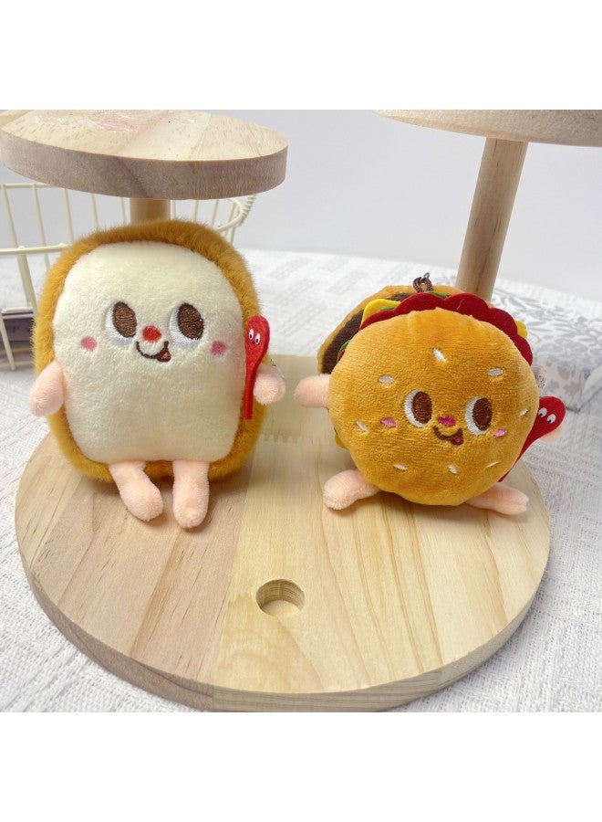 High-quality Silver Buckle Burger Hot Dog Chicken Leg Toast Plush Doll Key Chain Pendant Bag Pendant Claw Machine Wholesale-Specifications:Chicken Legs Silver Buckle Style - Image 4