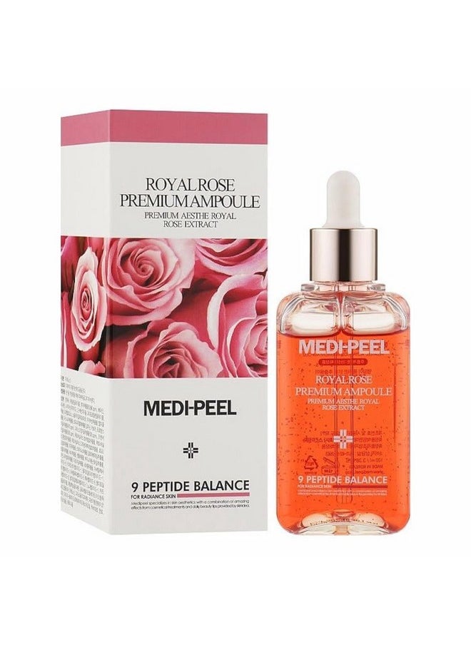 MEDI-PEEL Medi-Peel Royal Rose Premium Ampoule Face Moisturizing Serum With Rose Extract, 9 Peptide Balance, Korean Formula, Size 100ml, 3.38 Fl Oz (Pack Of 1)  - Image 1
