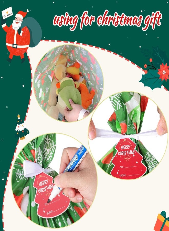 EverMerry Large Christmas Gift Bags for Presents，4 Patterns Large Size Plastic Giant Bags for Huge Gifts，Monther' Day， Holiday，Christmas, New Year Gift Bags（with Card & Tie） - Image 4
