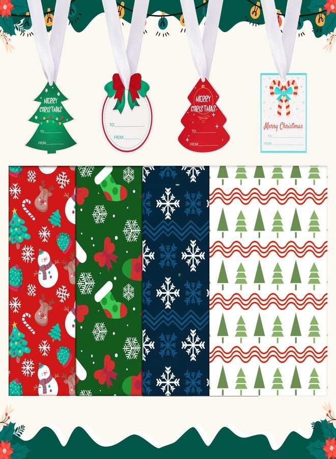 EverMerry Large Christmas Gift Bags for Presents，4 Patterns Large Size Plastic Giant Bags for Huge Gifts，Monther' Day， Holiday，Christmas, New Year Gift Bags（with Card & Tie） - Image 5
