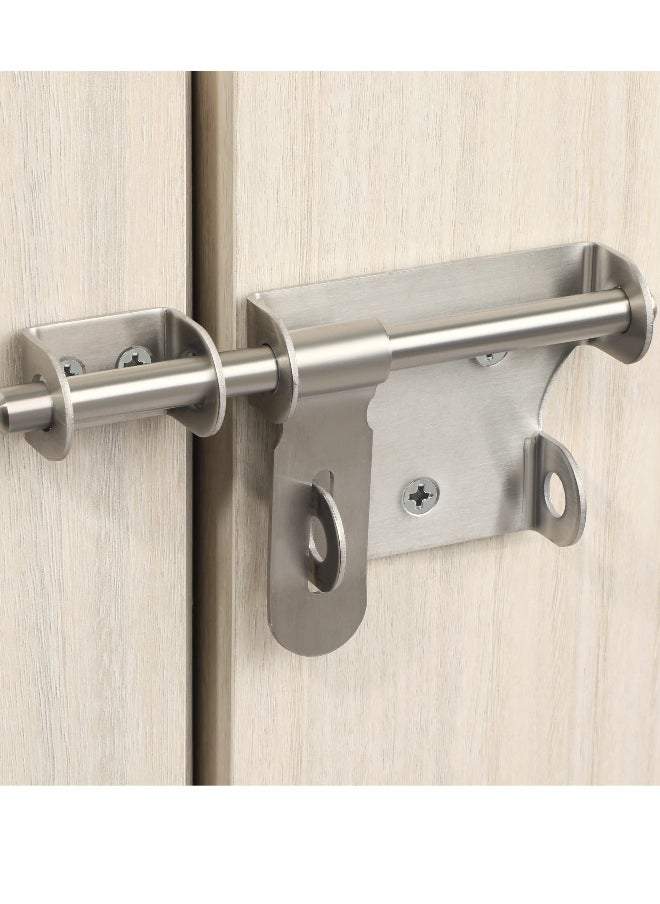 Generic Gate Latch Bolt Lock, Gate Locks for Wooden Gates Garden Shed Locks, 6-Inch Stainless Steel Brushed Finished  - Image 2