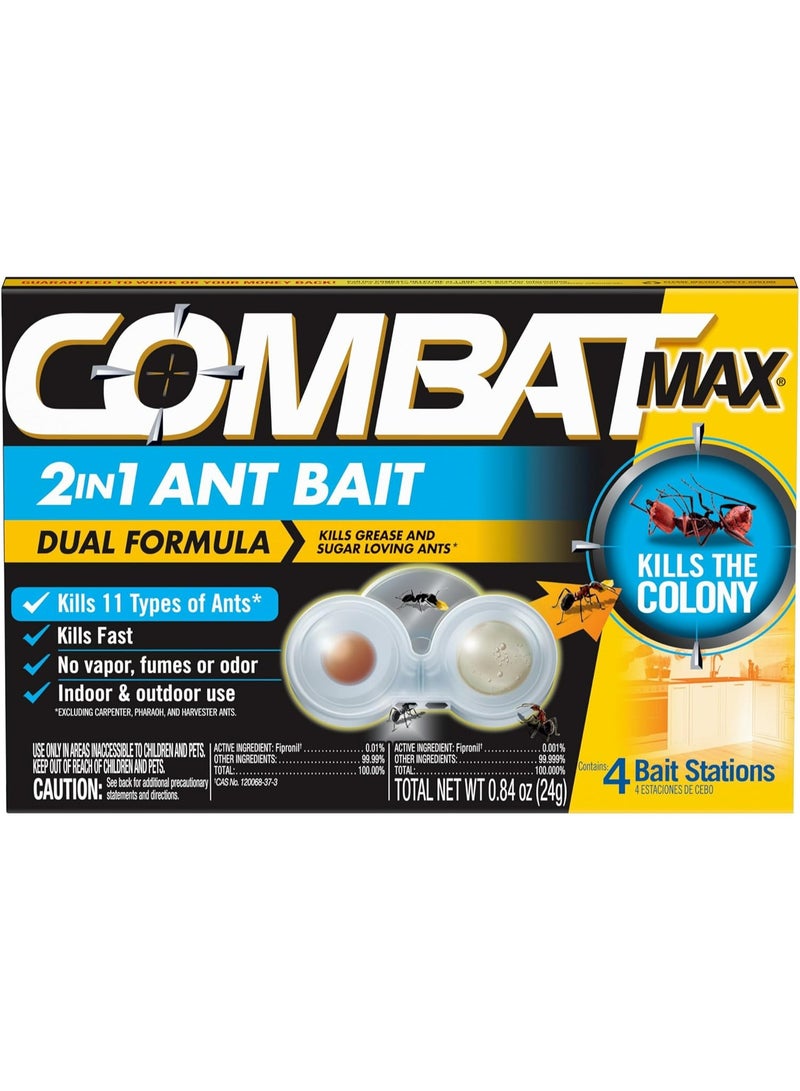 Combat Max 2 in 1 Ant Bait Station, 4 Count - Image 1