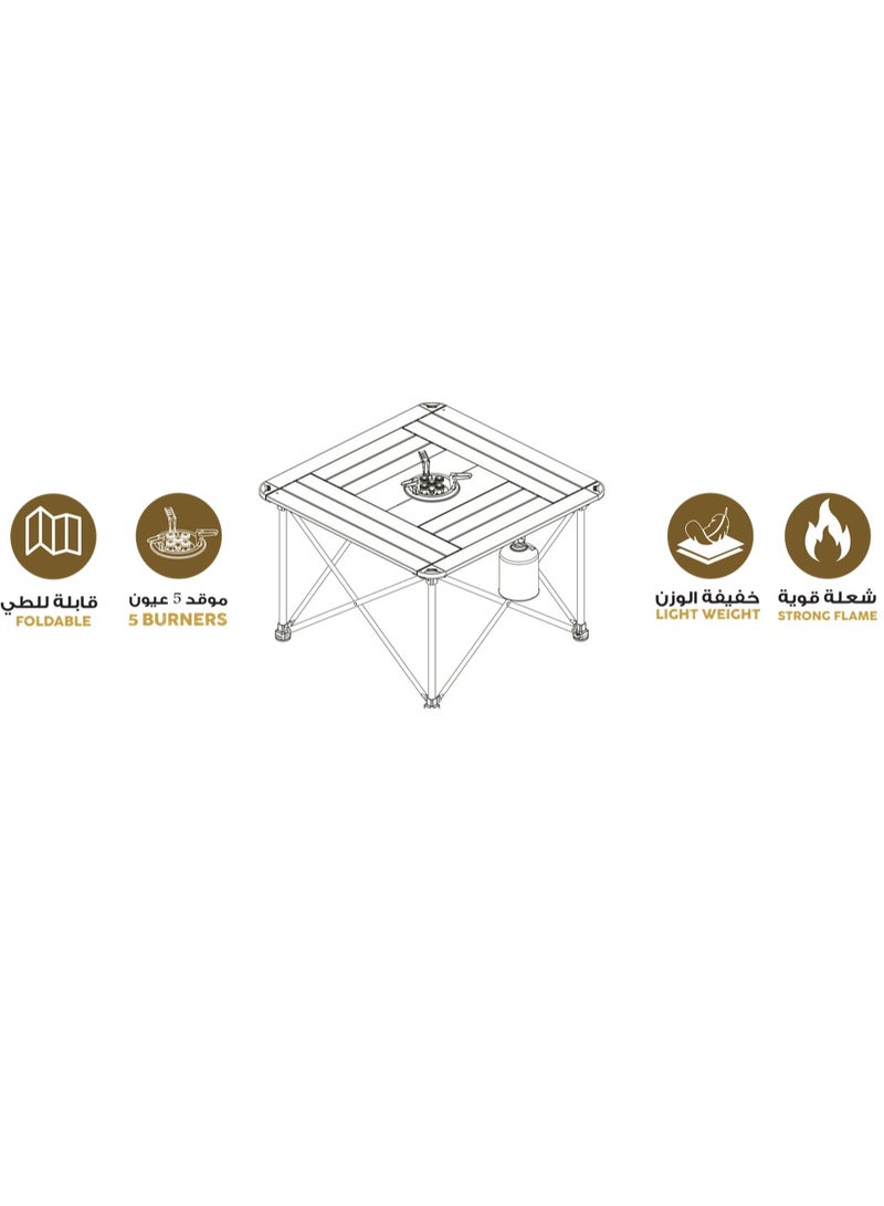 Alhor Camping & Hunting Tools ALUMINUM FOLDING CAMPING TABLE WITH STOVE - Image 4