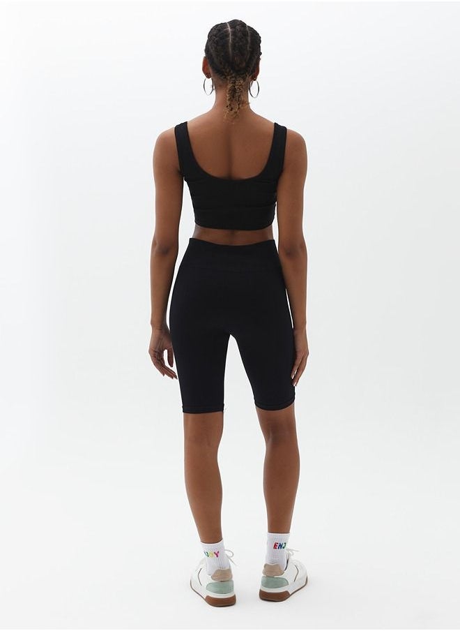 OXXO - Women Black High Rise Short Legging - Image 1