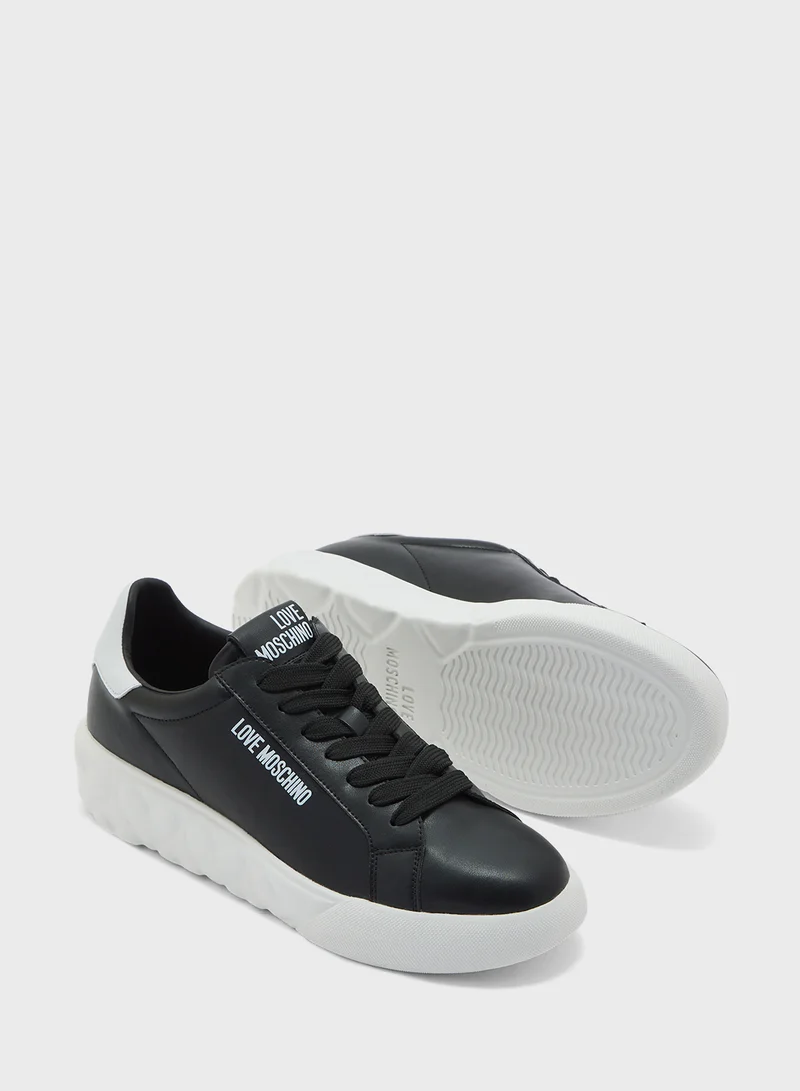 Love Moschino Lace Up Low Top Sneakers