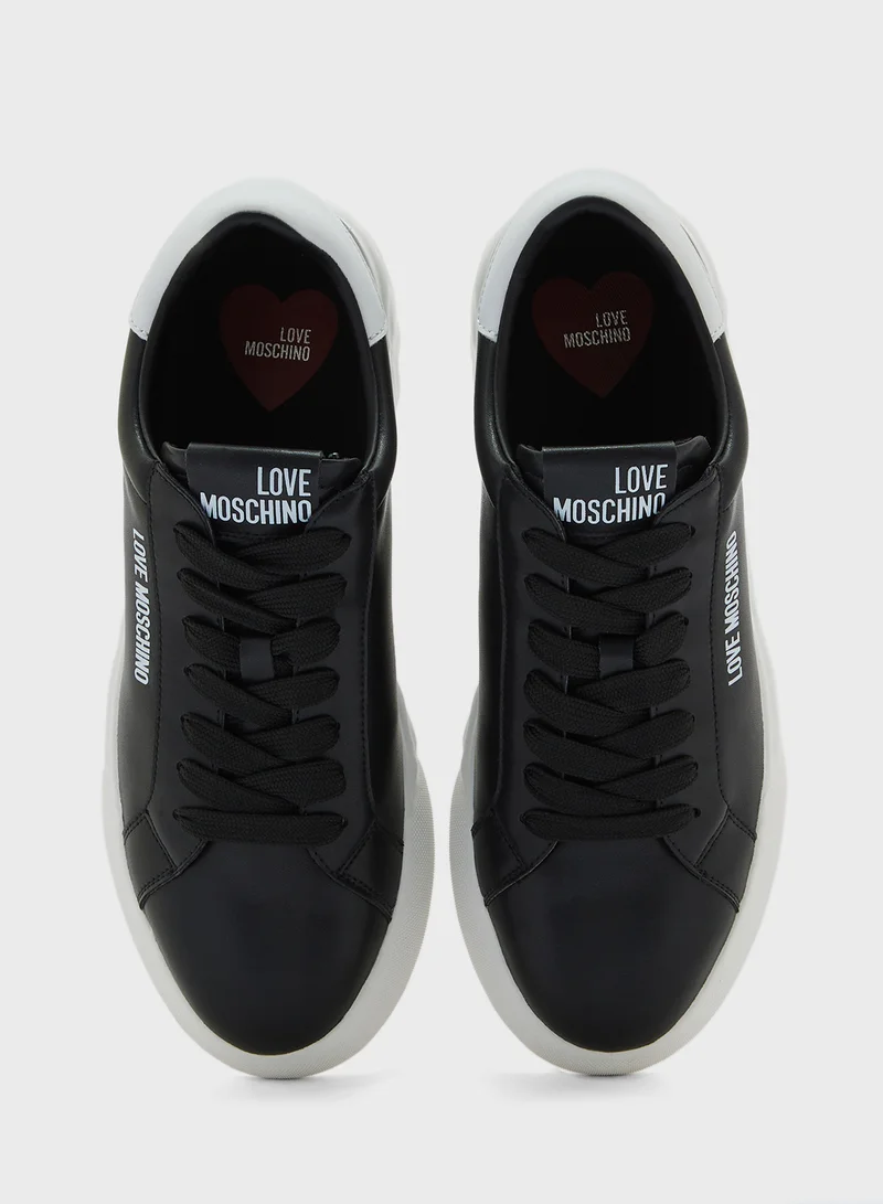 Love Moschino Lace Up Low Top Sneakers