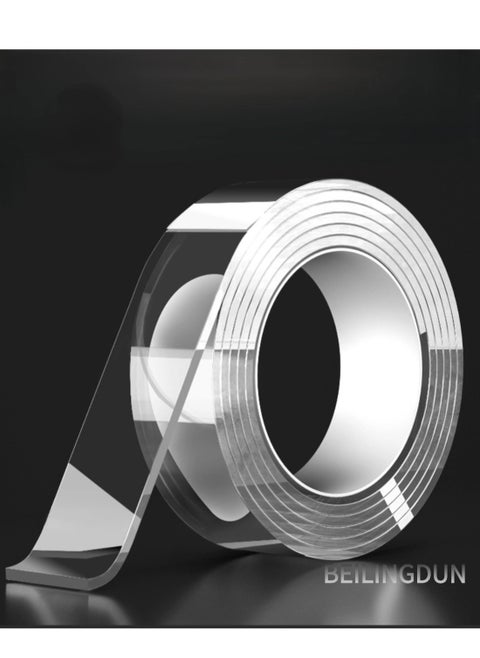 Double Sided Tape 5m Nano , Washable Multipurpose Extra Large Adhesive Tape, Clear Mounting Tape Picture Hanging Adhesive Strips, Removable Wall Tape Sticky Poster Tape