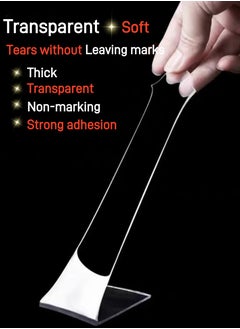 BEILINGDUN Double Sided Tape 5m Nano , Washable Multipurpose Extra Large Adhesive Tape, Clear Mounting Tape Picture Hanging Adhesive Strips, Removable Wall Tape Sticky Poster Tape  - Image 3