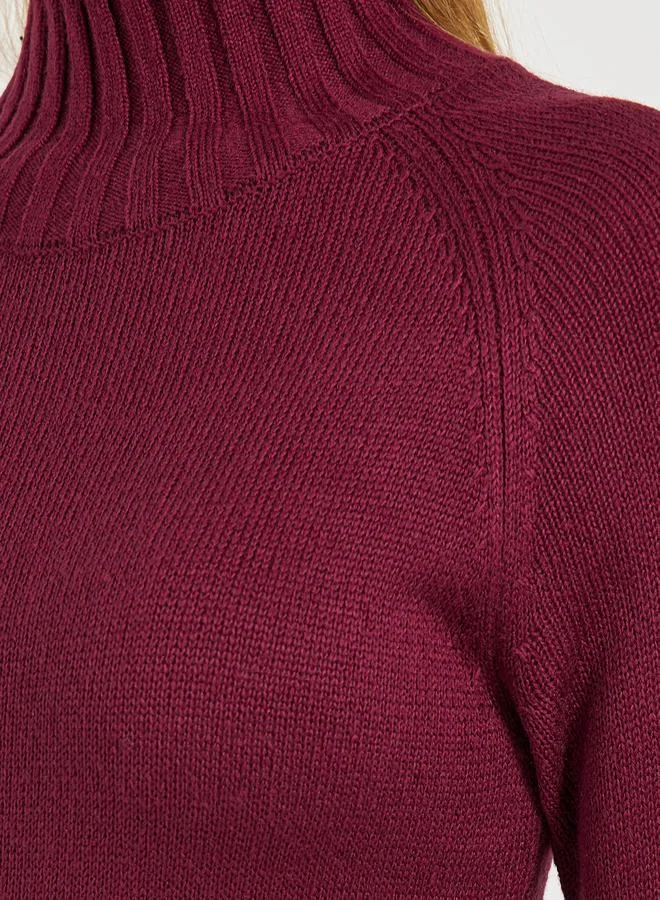 Styli Turtle Neck Knitted Sweater Maxi Dress