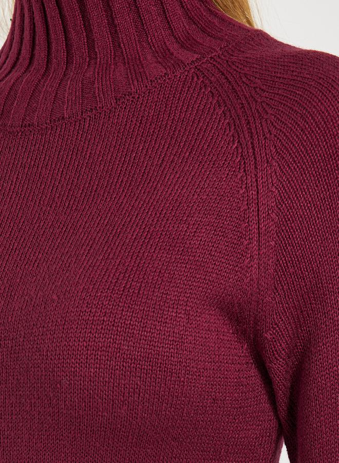 ستايلي فستان طويل محبوك بياقة عالية - Image 5