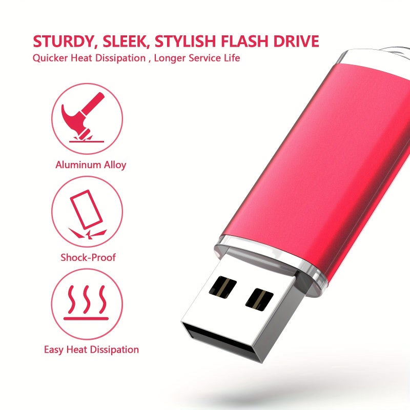 3 Pack 64GB USB 2.0 Flash Drive Memory Stick Thumb Drive Jump Drive Pen Drive With LED Indicator Red Green Blue - Image 2