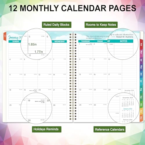 Coboll Teacher Planner 2026 - Teacher Lesson Planner 2026, JAN. 2026 - DEC. 2026, 8.5'' x 11'' with Monthly Tabs, Inner pocket - Image 3