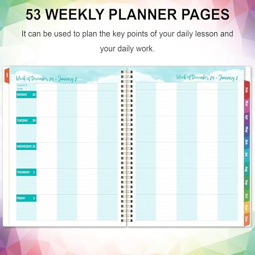 Coboll Teacher Planner 2026 - Teacher Lesson Planner 2026, JAN. 2026 - DEC. 2026, 8.5'' x 11'' with Monthly Tabs, Inner pocket - Image 4