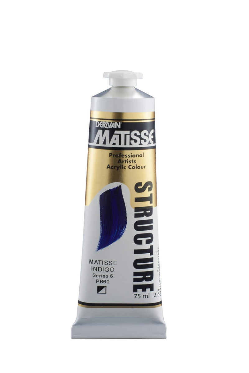 Matisse Structure Heavy Body Acrylic Paint High Viscosity Acrylics 75 ml Tube Matisse Indigo