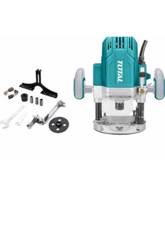 TOTAL Total Electric Router 1600W, 22000rpm, 0-60mm Plunge Capacity, 6mm-1/2" Collet Size, Includes Guide Holder, Template Guide, Trimmer Guide, and Extra Carbon Brushes – TR111216  - Image 2