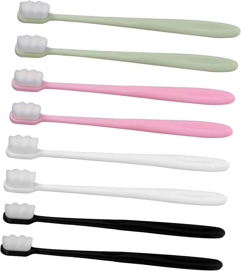 8 Pcs Soft Bristles Toothbrush For Adults Deep Cleaning Portable Travel Pack - Image 2
