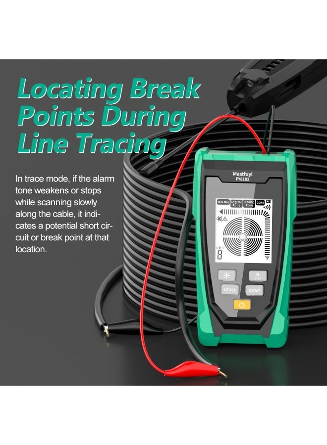جهاز اختبار كابل السيارة MASTFUYI FY8182 12V-42V مع شاشة LCD/إنذار صوتي، متتبع أسلاك للسيارة/المنزل/المكتب - Image 2