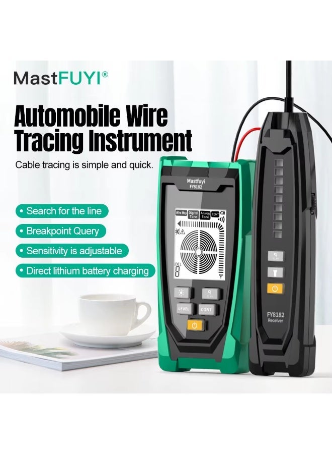 جهاز اختبار كابل السيارة MASTFUYI FY8182 12V-42V مع شاشة LCD/إنذار صوتي، متتبع أسلاك للسيارة/المنزل/المكتب - Image 1