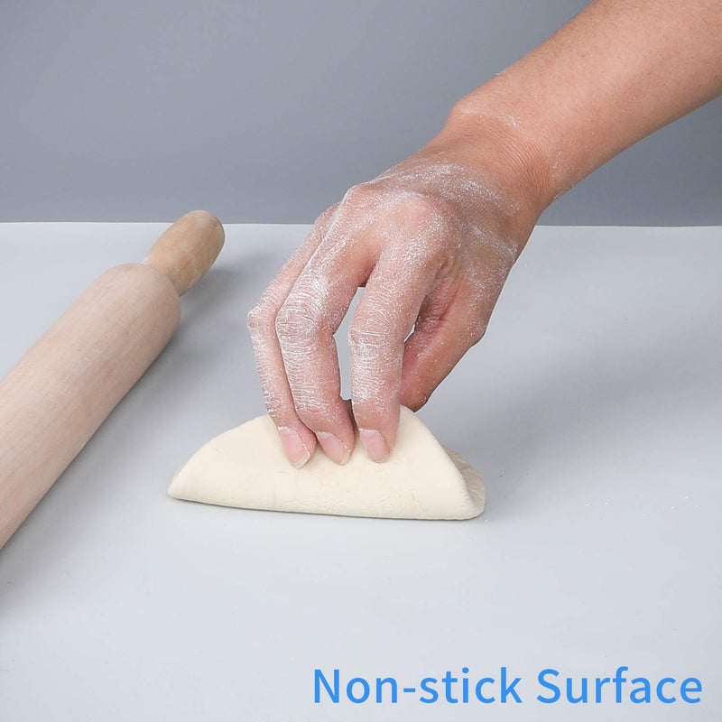 LONGFITE 24''x20'' Extra Large Silicone Baking Mat for Dough Rolling Pastry Fondant Mat Nonstick and Nonskid Heat Resistent, Countertop Protector, Dining Table Mat and Placemat (Extra Large Gray 2 Pack) - Image 2