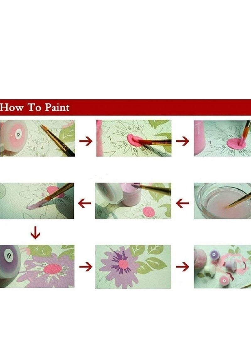 مجموعة طلاء حسب الأرقام للأعمار جميعها عمل فني أسد ملون كبير لغرفة المعيشة والنوم 16 × 20 بوصة لوحة زيتية بدون إطار - Image 3