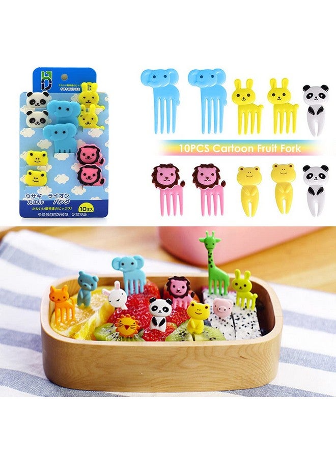 HASTHIP® 10 Pcs Food Fruit Forks for Kids, Cute Animals Little Dessert Forks Mini Cartoon Toothpick for Cake Dessert Pastry Party Supply, Reusable, Food Grade Plastic, Random Color (Elephant) - Image 4
