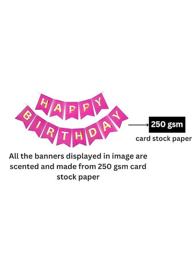 هونج كونج بالونز لافتة عيد ميلاد سعيد من هونج كونج بالونز للأولاد والبنات والحبيب والحبيبة (لافتة وردية) - Image 2