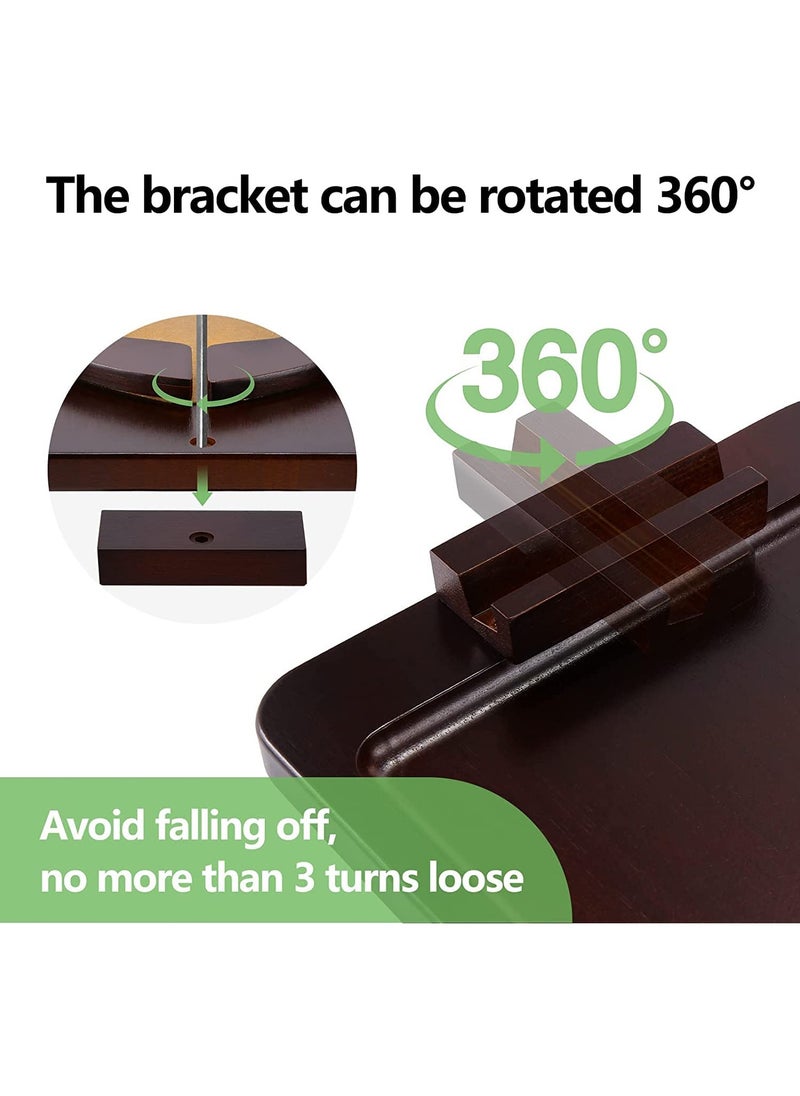 NNEWVANTE - Sofa Armrest Tray, Clip On Couch Arm Table, Foldable Sofa Arm Tray with 360° Rotating Phone Holder and Stable Sofa Table for Eating and Drink (Brown) - Image 1