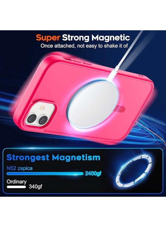 جراب هاتف مغناطيسي لهاتف iPhone 12 / 12 pro، [متوافق مع Magsafe] تصميم نحيف غير لامع مقاوم للصدمات والصدمات والحماية من السقوط للفتيات والنساء والأولاد والرجال لهاتف iPhone 12 / 12 pro (وردي ساخن) - Image 5