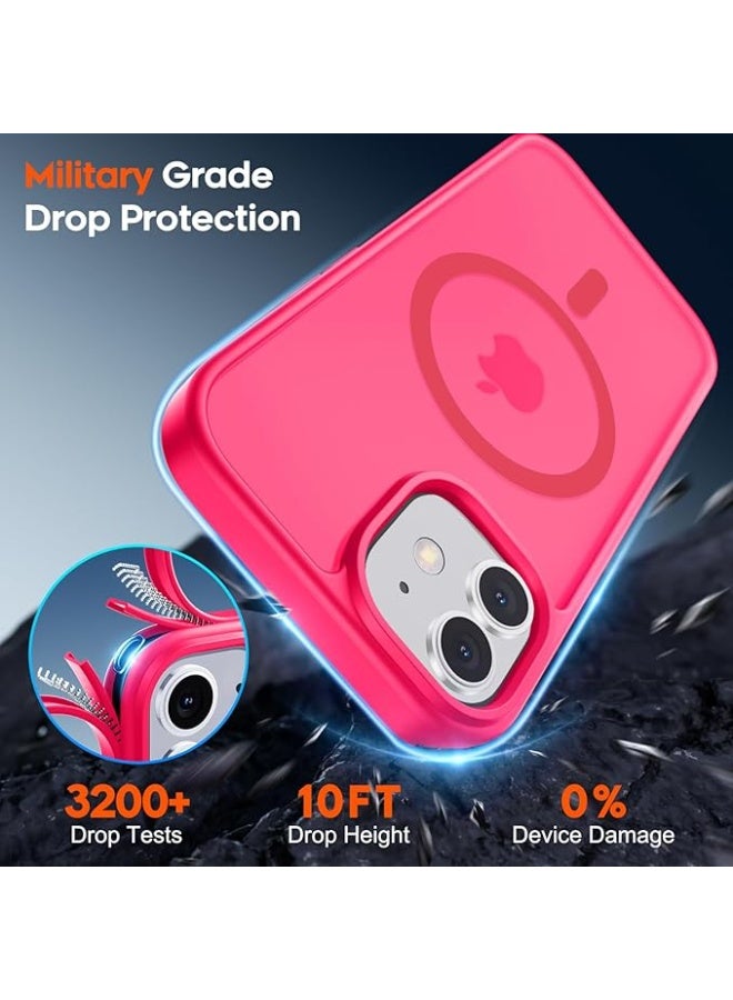 جراب هاتف مغناطيسي لهاتف iPhone 12 / 12 pro، [متوافق مع Magsafe] تصميم نحيف غير لامع مقاوم للصدمات والصدمات والحماية من السقوط للفتيات والنساء والأولاد والرجال لهاتف iPhone 12 / 12 pro (وردي ساخن) - Image 3