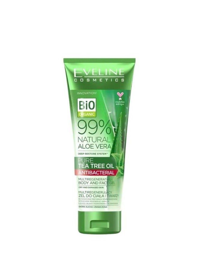 Generic Eveline 99% Natural Aloe Vera Tea Tree Oil Body&Face Gel 250ml