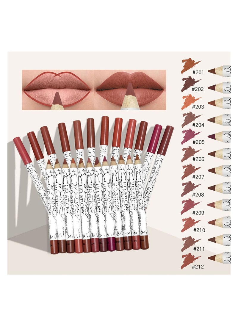 Excefore 12 Colors Matte Lip Liner Pencil Set, Long Lasting Fade Resistant Lip Pencil, Professional Lip Liner Set, Firm yet Smooth, Contour and Line with Ease  - Image 5
