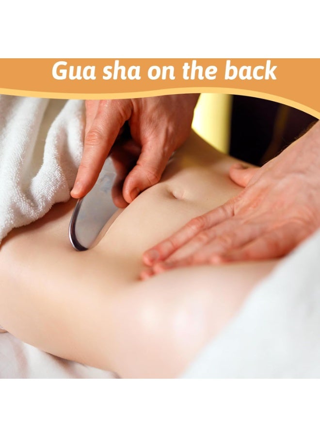 2 Pcs Stainless Steel Gua Sha Face Tools Metal Silver Guasha for Self Care Manual Massage Tool for Face and Body Treatment Back Muscles Pain Relief Puffiness Reducing Gift for Men Women - Image 4