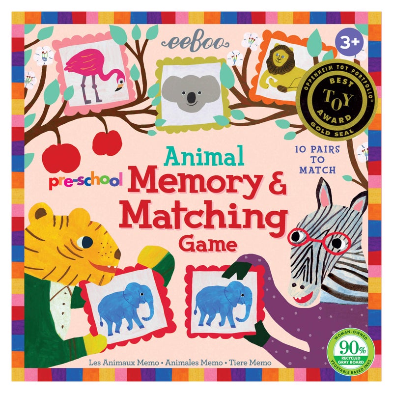 eeBoo: Pre-School Animal Memory and Matching Game, 10 Pairs to Match, Developmental and Educational, Sturdy and Thick Tiles, For Ages 3 and up - Image 5