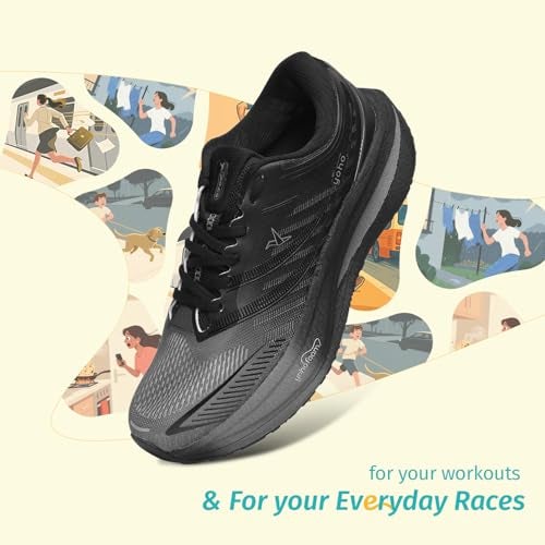 YOHO Catapult CarbonBurst™ Sports Shoes with Laces for Men| Running,Jogging,Athletic & Gym| Cushioned Insoles,Breathable Upper & Phylon Sole for Shock Absorption Sneakers for Man | Dark Roast -UK 9 - Image 3