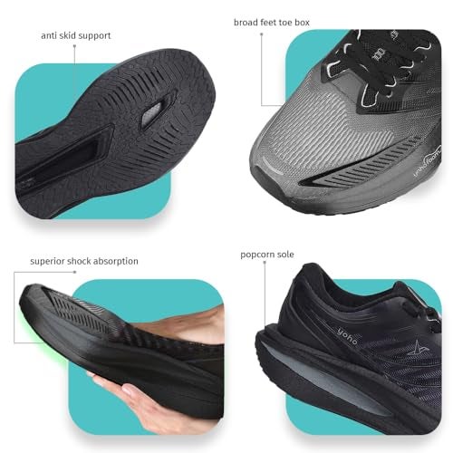 YOHO Catapult CarbonBurst™ Sports Shoes with Laces for Men| Running,Jogging,Athletic & Gym| Cushioned Insoles,Breathable Upper & Phylon Sole for Shock Absorption Sneakers for Man | Dark Roast -UK 9 - Image 5