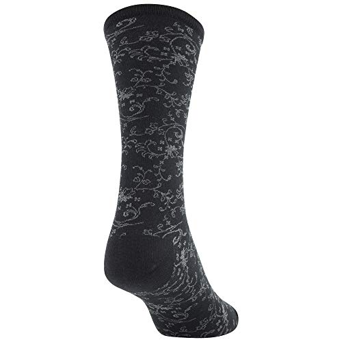 GOLDTOE Women's Scrolls Dress Crew Socks, 3 Pairs, Black Floral/Black/Black Vine, Shoe Size: 6-9 - Image 4