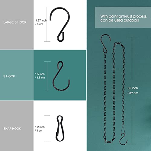 Tim Tim Agro Hanging Chains for Planters Bird Feeders, 5 Pack 35 Inches Black Hanging Baskets Chain Sets for Outdoor/Indoor Lanterns Billboards Chalkboards Wind Chimes and Decorative - Image 2