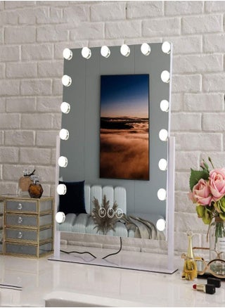 Padom Lighted Vanity Mirror - Hollywood Style Makeup Vanity Mirror with Lights and Touch button,3 Color Model, Cosmetic Mirror with 9,12,15,18 pcs Dimmable Bulbs for Dressing Table (18 bulbs) - pzsku/Z8E43D0553F635BC61D5BZ/45/_/1661110022/dd3de1ce-391b-4381-bf80-c4e90d10f5c7
