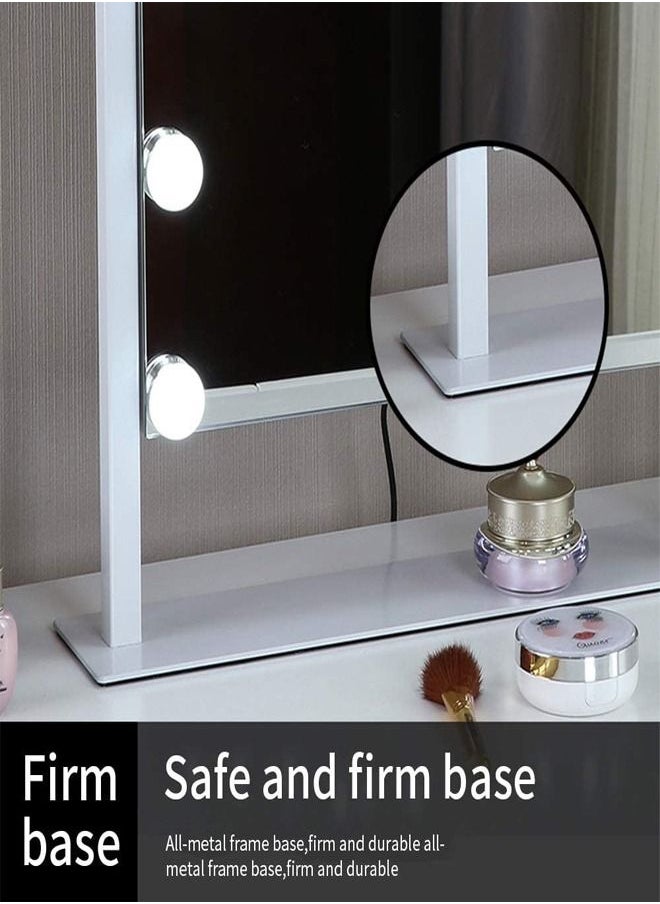 Padom Lighted Vanity Mirror - Hollywood Style Makeup Vanity Mirror with Lights and Touch button,3 Color Model, Cosmetic Mirror with 9,12,15,18 pcs Dimmable Bulbs for Dressing Table (18 bulbs)