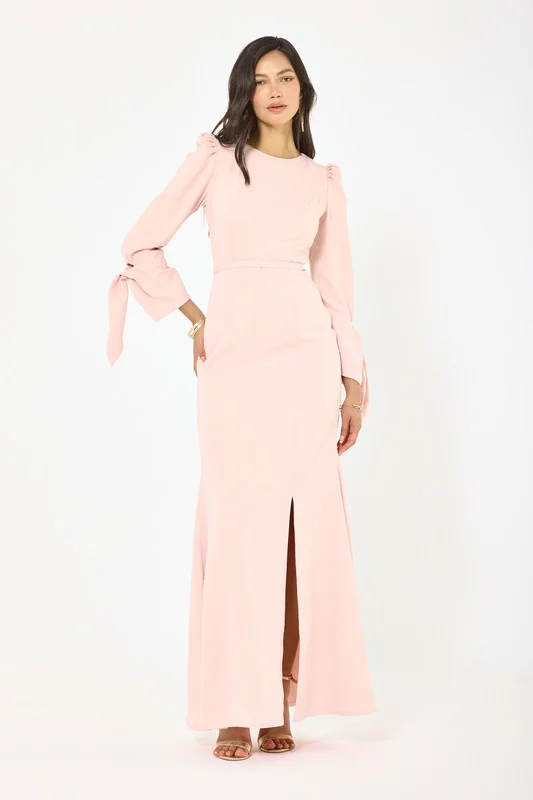 Iyra Tie Sleeve Column Maxi Dress