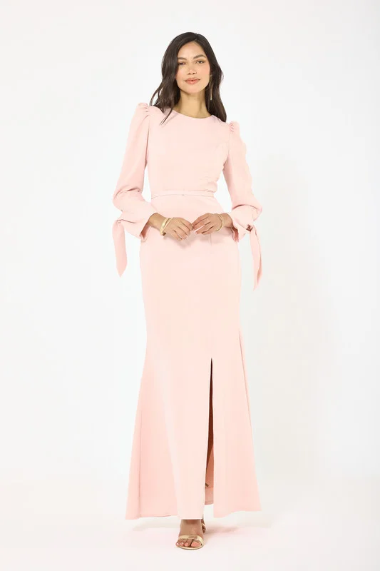 Iyra Tie Sleeve Column Maxi Dress