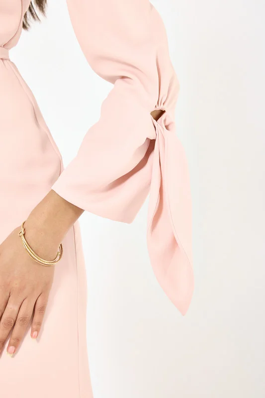 Iyra  Tie Sleeve Column Maxi Dress for Women | Best Price UAE