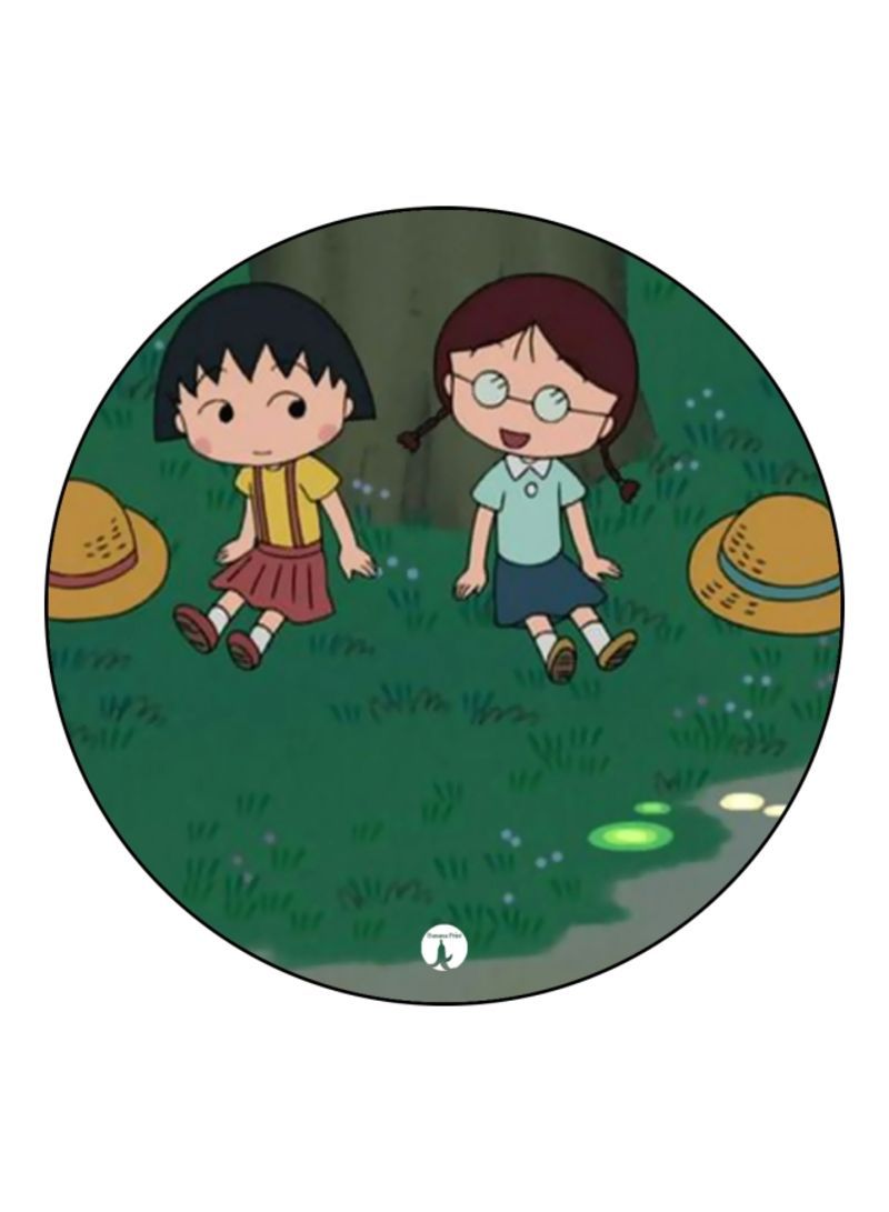 RKN The Anime Chibi Maruko Chan Printed Mousepad Green/Brown/Pink