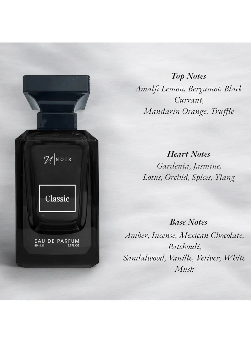 noir Classic Eau de Parfum for Men – Bold, Long-Lasting Fragrance with Truffle, Cacao & Spices – 80ml