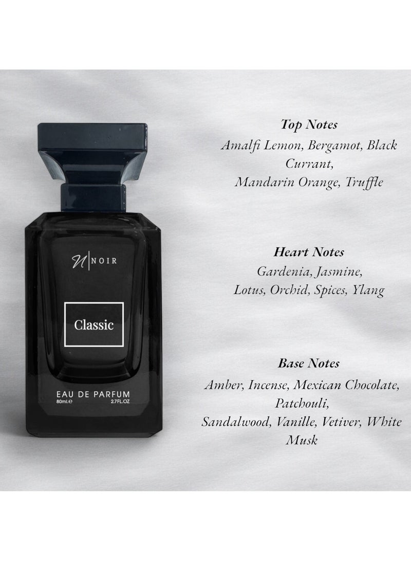 noir Classic Eau de Parfum for Men – Bold, Long-Lasting Fragrance with Truffle, Cacao & Spices – 80ml - Image 4