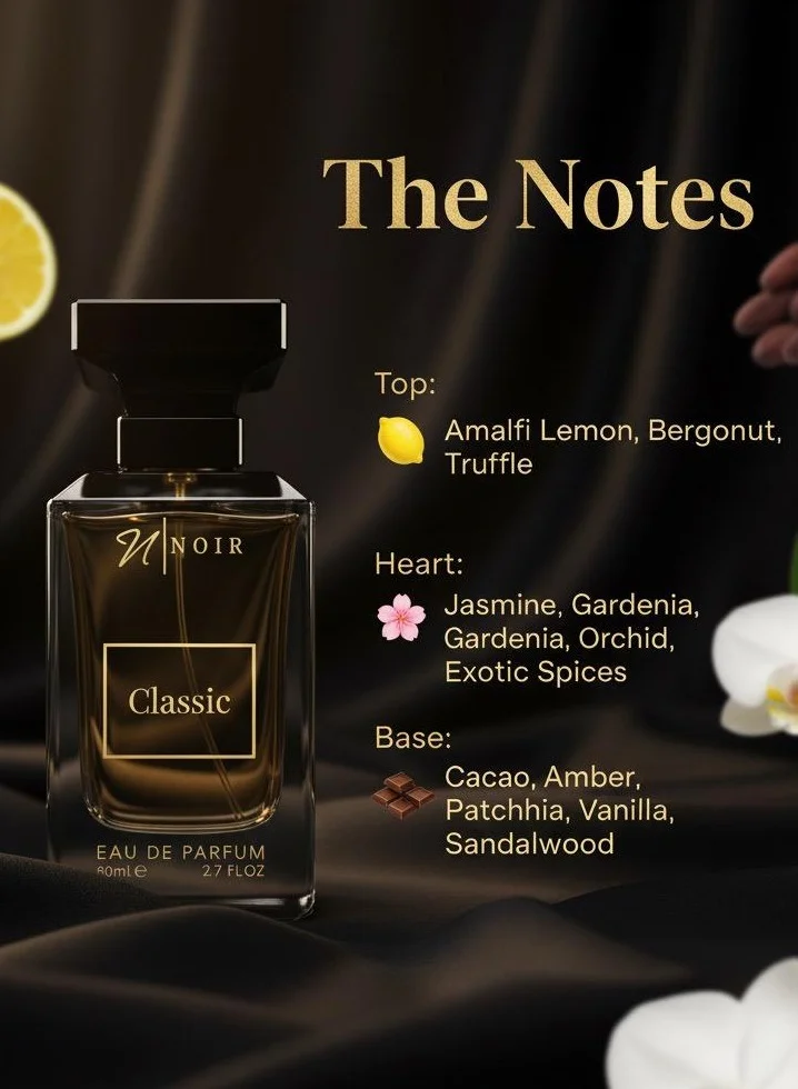 Noir Classic Classic EDP Perfume for Men, Exotic Florals, Citrus, and Warm Woody notes, Crafted for Sophistication and Everyday luxury, Long Lasting Men’s Perfume, 80ml for Men | Best Price UAE