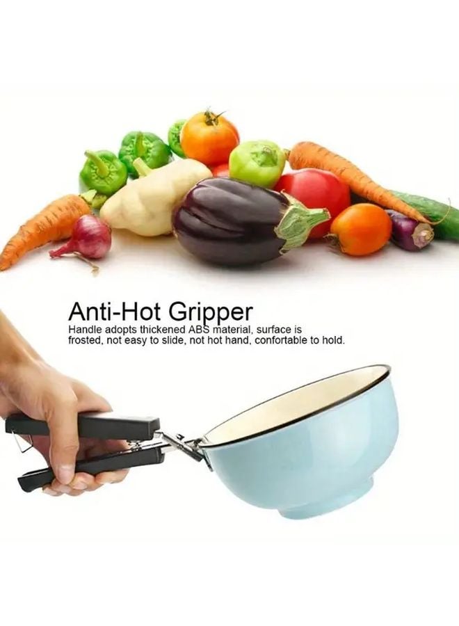 Blue Heat Resistant Stainless Steel Hot Pot Clamp Holder Tongs Bracket Kitchen Tool - Image 3