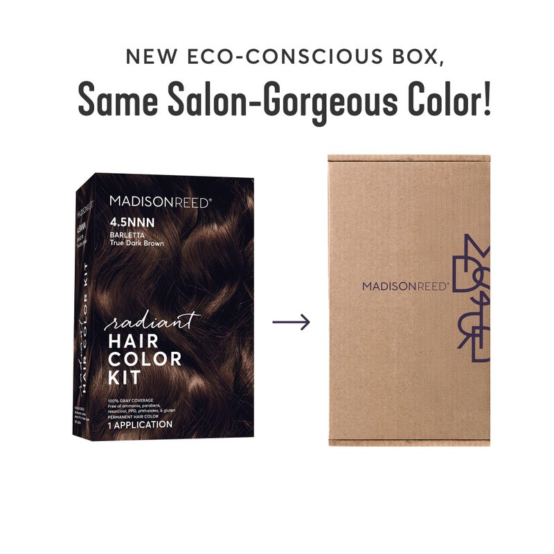 Madison Reed Radiant Hair Color Kit - 4.5NNN Darkest Brown with Warm Tones (Barletta Brown), 100% Gray Hair Coverage Permanent Hair Dye for Resistant Grays | PPD-Free & Ammonia-Free, 1 Pack - Image 2
