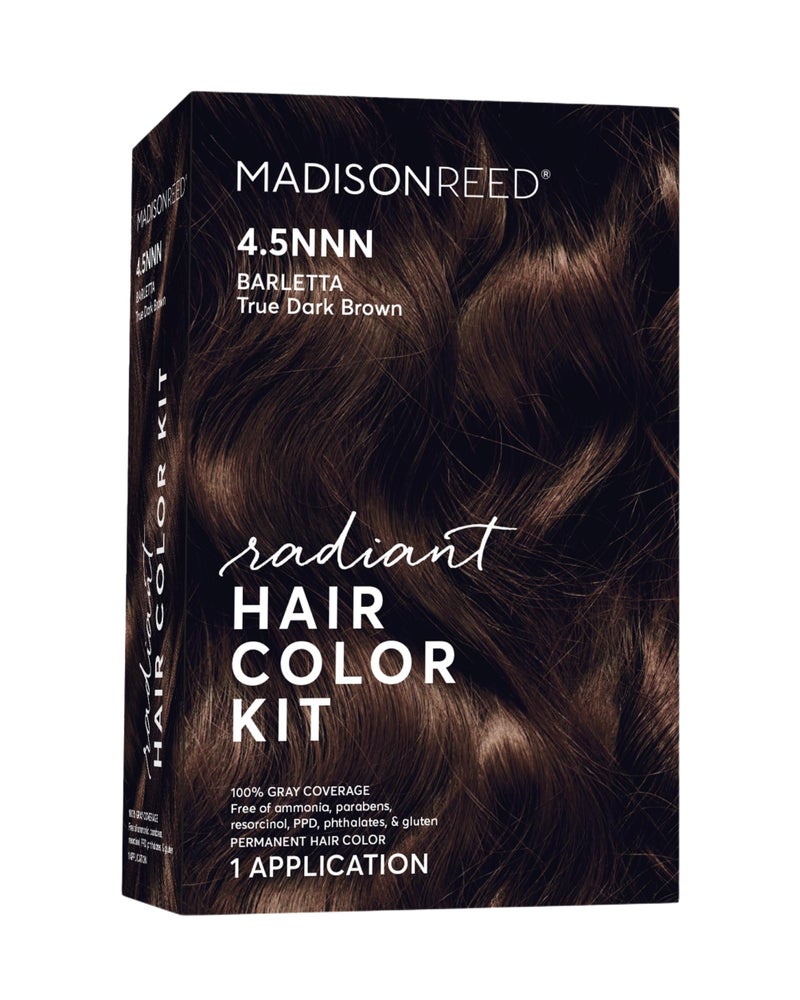 Madison Reed Radiant Hair Color Kit - 4.5NNN Darkest Brown with Warm Tones (Barletta Brown), 100% Gray Hair Coverage Permanent Hair Dye for Resistant Grays | PPD-Free & Ammonia-Free, 1 Pack - Image 1